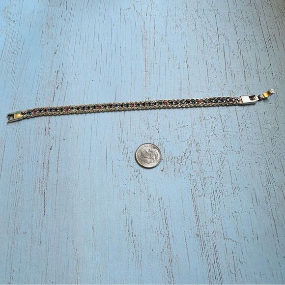 Silver Colorful Crystal Bracelet - Picture 1 of 2